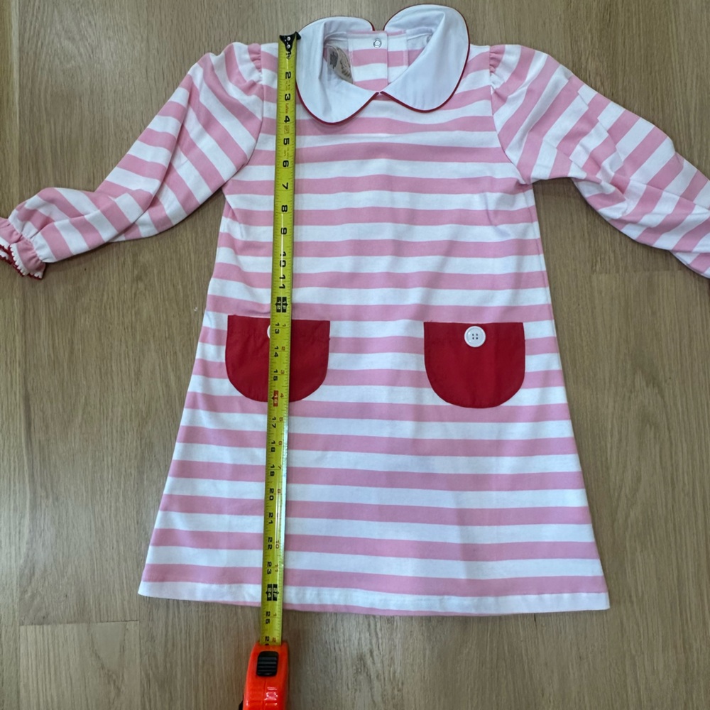 TBBC Pink Striped Kids Dress Size 7 - Picture 4 of 13